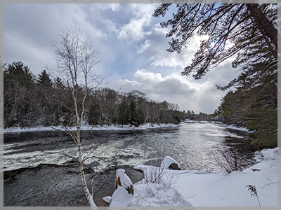 A cold winter day at the river to symbolize our the 2022 February newsletter.